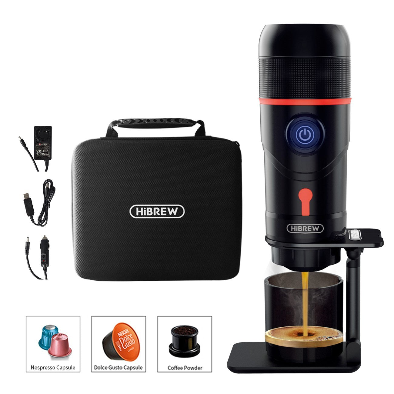 Portable Mini Italian Espresso Maker – Small, Fully Automatic Handheld Coffee Machine | Perfect Outdoor Travel Kit for Fresh Espresso Anywhere"