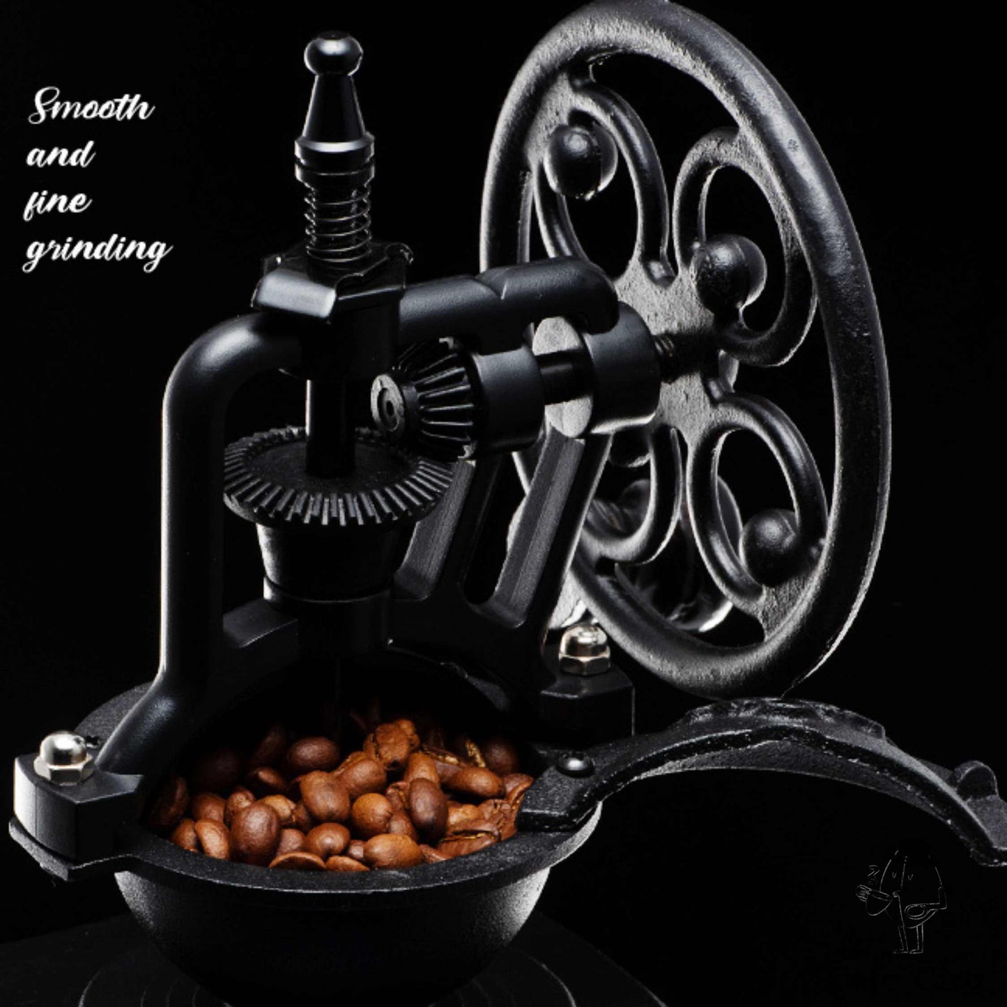 Vintage Cast Iron Manual Coffee Grinder | Hand Crank Burr Mill by Cafe’Ciro