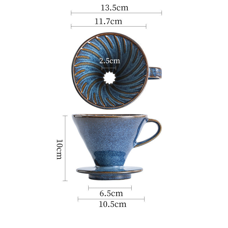 Ceramic Coffee Dripper Filter 60Angle Ceramic Hand Brewed Coffee Filter Mug Vintage