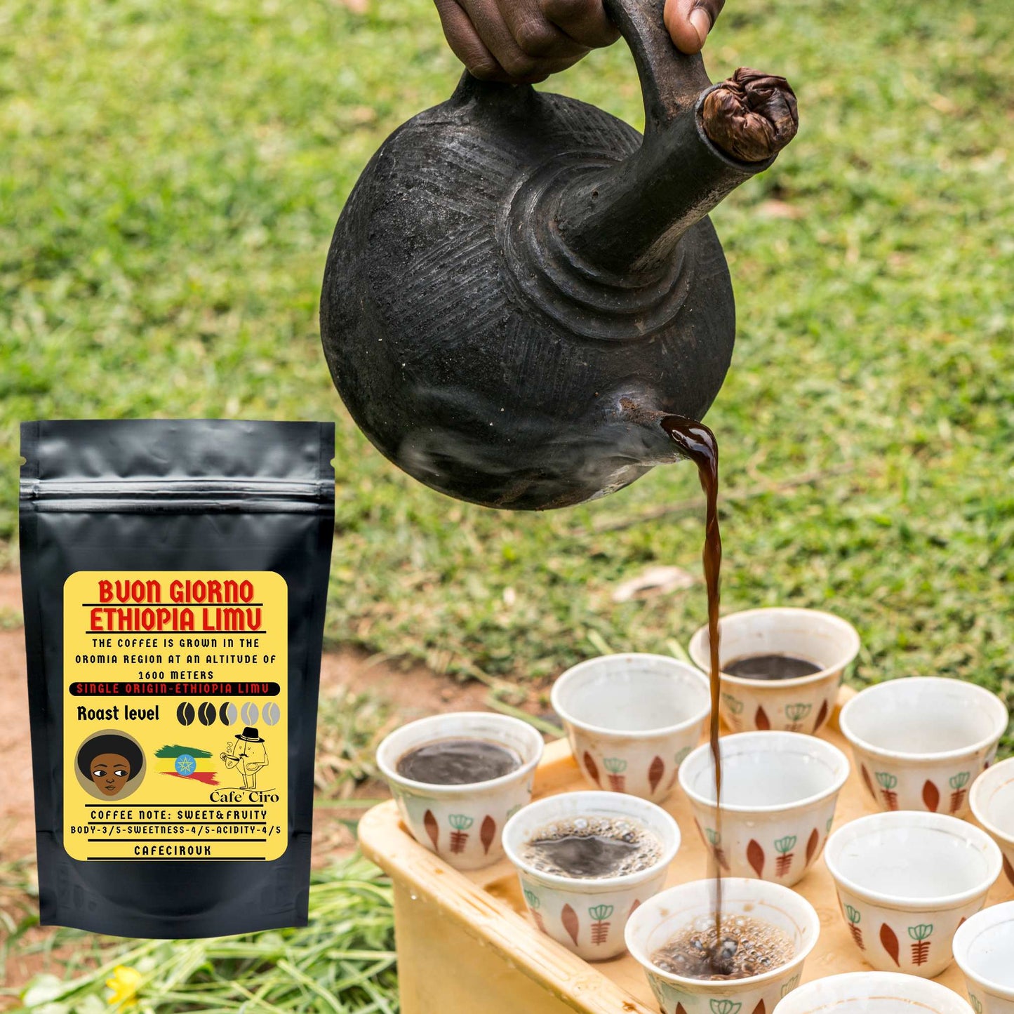 Buon Giorno Ethiopia Limu – Single Origin Ethiopian Coffee | 100% Arabica Heirloom Beans