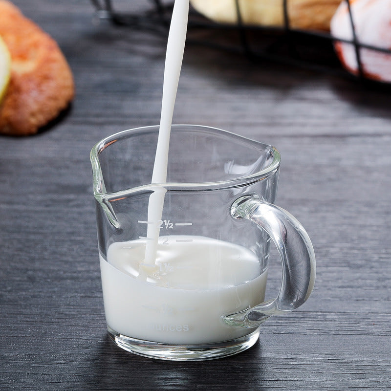 "Double-Mouth Milk & Espresso Glass – Classic High-Temperature Resistant, 70ml Heat-Resistant Borosilicate Milk Cup for Coffee Lovers | Fashionable Single-Layer Design"