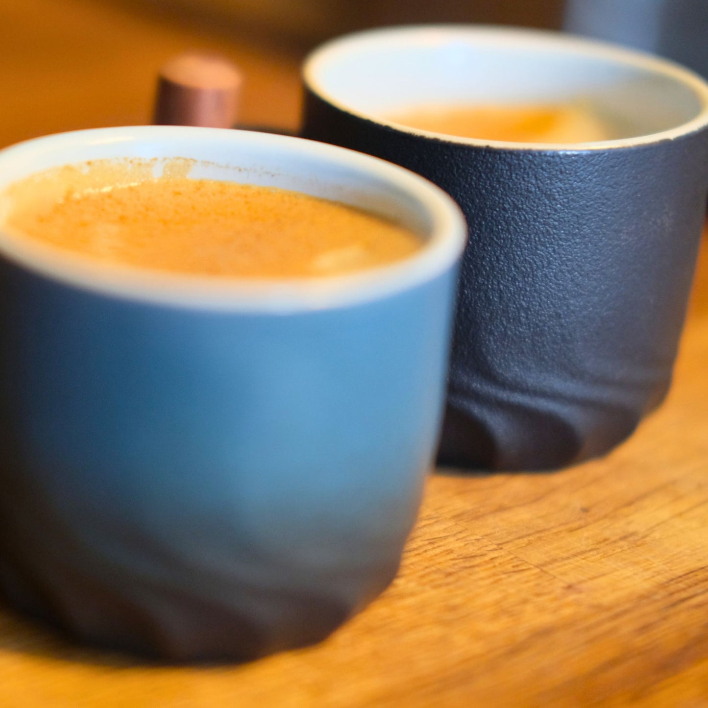 Handmade Japanese Style Espresso Cup – 70ml Pottery Coffee Mug with Wooden Handle