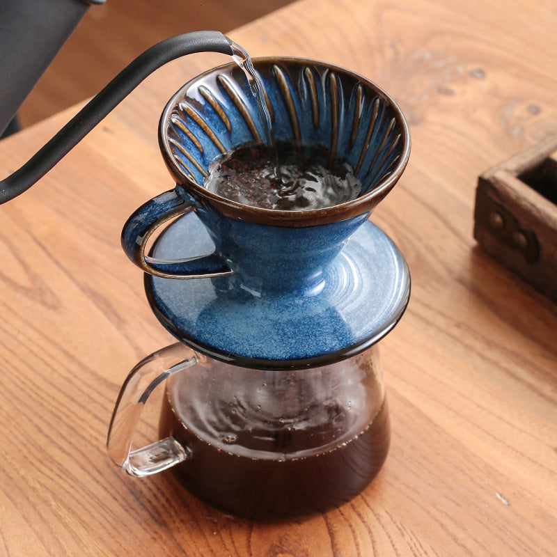 Ceramic Coffee Dripper Filter 60Angle Ceramic Hand Brewed Coffee Filter Mug Vintage