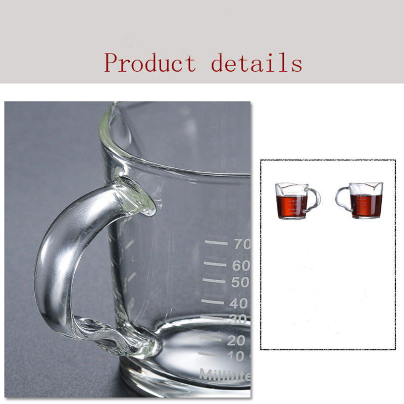 "Double-Mouth Milk & Espresso Glass – Classic High-Temperature Resistant, 70ml Heat-Resistant Borosilicate Milk Cup for Coffee Lovers | Fashionable Single-Layer Design"