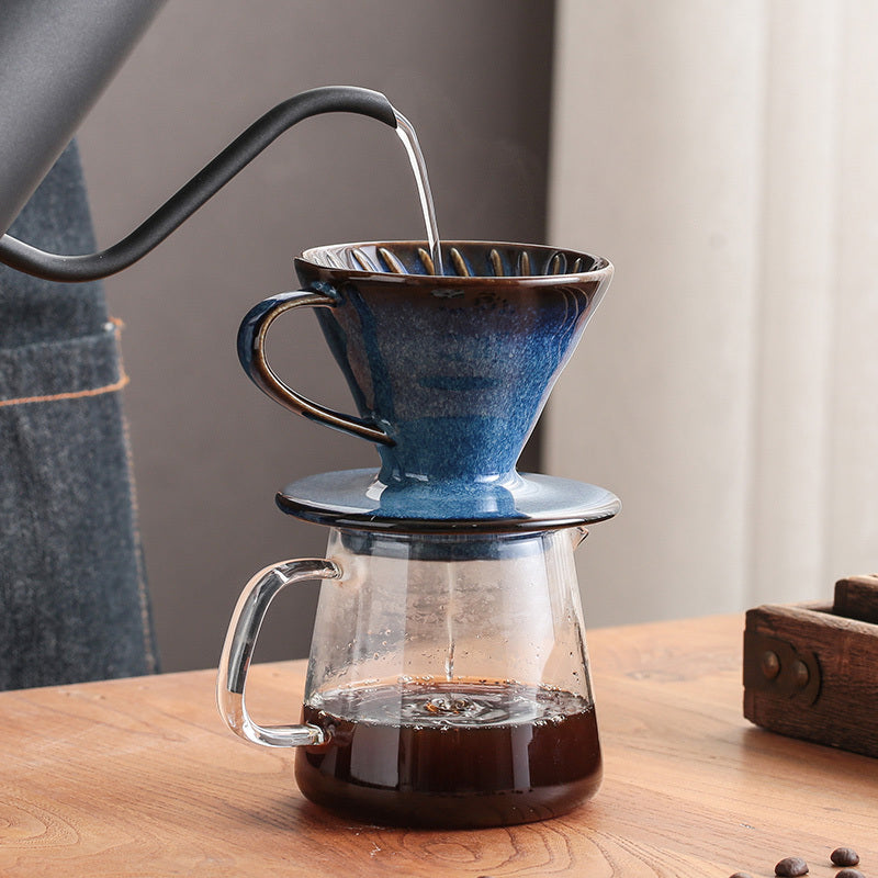 Ceramic Coffee Dripper Filter 60Angle Ceramic Hand Brewed Coffee Filter Mug Vintage