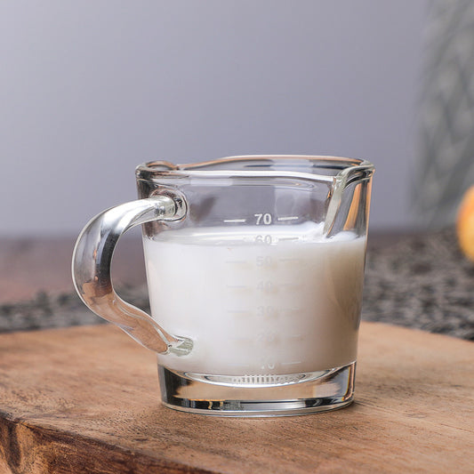 "Double-Mouth Milk & Espresso Glass – Classic High-Temperature Resistant, 70ml Heat-Resistant Borosilicate Milk Cup for Coffee Lovers | Fashionable Single-Layer Design"
