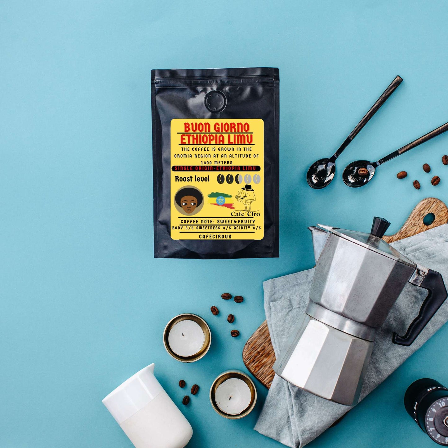 Buon Giorno Ethiopia Limu – Single Origin Ethiopian Coffee | 100% Arabica Heirloom Beans