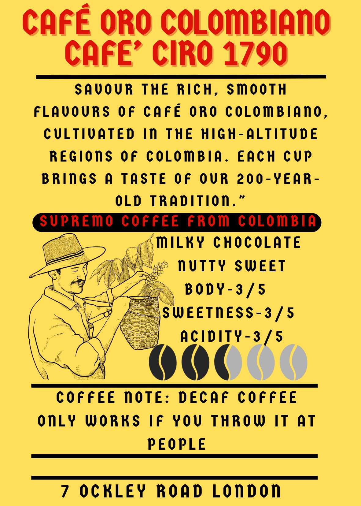 Buon Giorno Colombia – Premium Colombian Coffee Blend | Milk Chocolate & Nutty Notes | Café Ciro