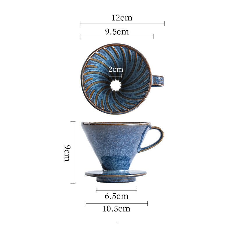 Ceramic Coffee Dripper Filter 60Angle Ceramic Hand Brewed Coffee Filter Mug Vintage
