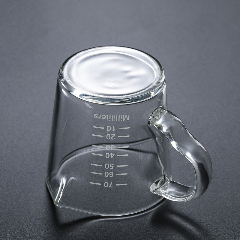 "Double-Mouth Milk & Espresso Glass – Classic High-Temperature Resistant, 70ml Heat-Resistant Borosilicate Milk Cup for Coffee Lovers | Fashionable Single-Layer Design"
