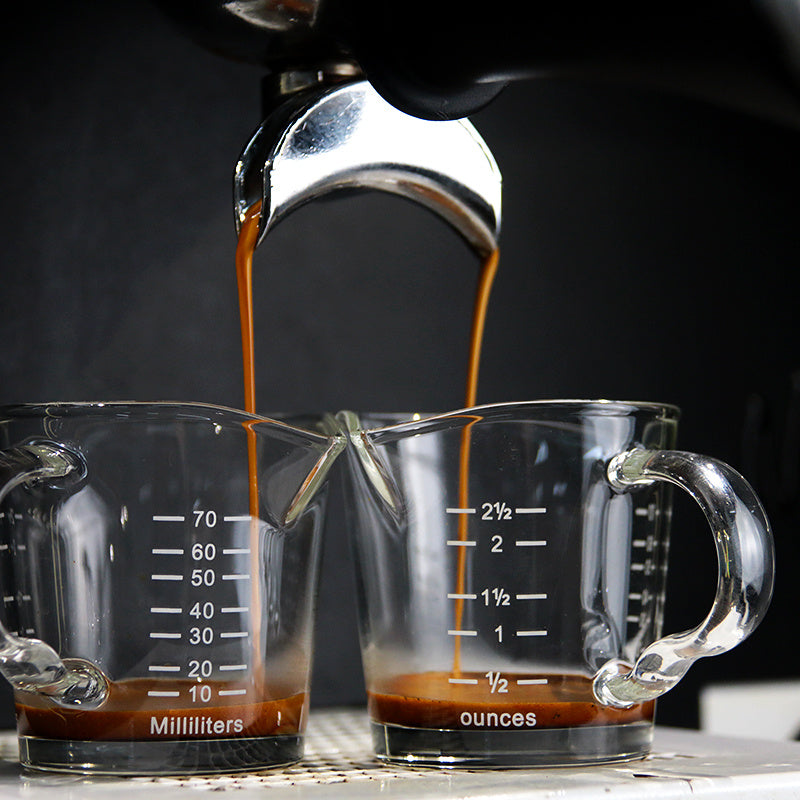 "Double-Mouth Milk & Espresso Glass – Classic High-Temperature Resistant, 70ml Heat-Resistant Borosilicate Milk Cup for Coffee Lovers | Fashionable Single-Layer Design"