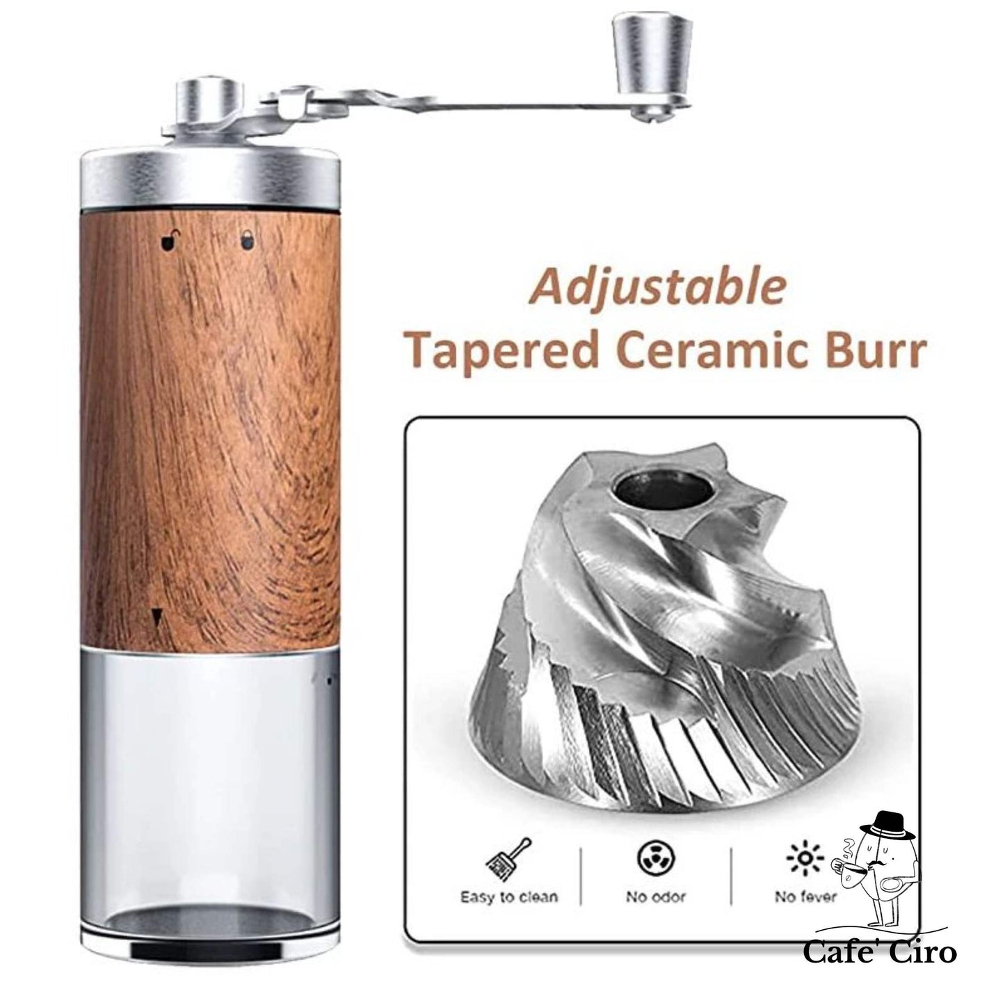 Portable Hand-Cranked Coffee Bean Grinder – Freshly Ground Coffee Anytime, Anywhere