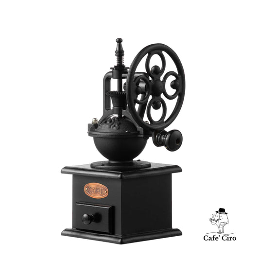 Vintage Cast Iron Manual Coffee Grinder | Hand Crank Burr Mill by Cafe’Ciro