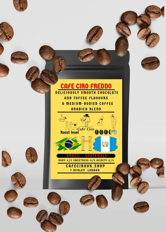 Cafe Ciro Freddo – Smooth Arabica Coffee Blend | Brazil & Guatemala | Maple, Pecan, Milk Chocolate Notes